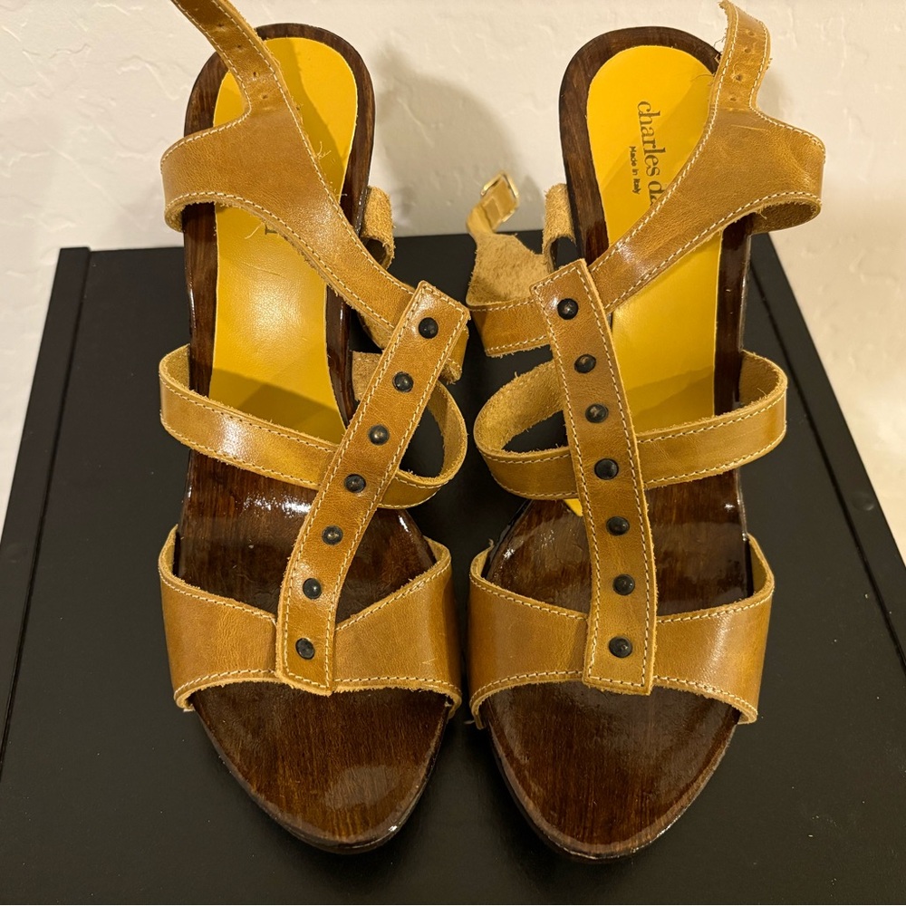 Charles David Brown Strappy Heels